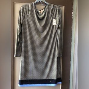 Michael Kors Women’s Slip Dress size Large. Blue with gold pattern design.